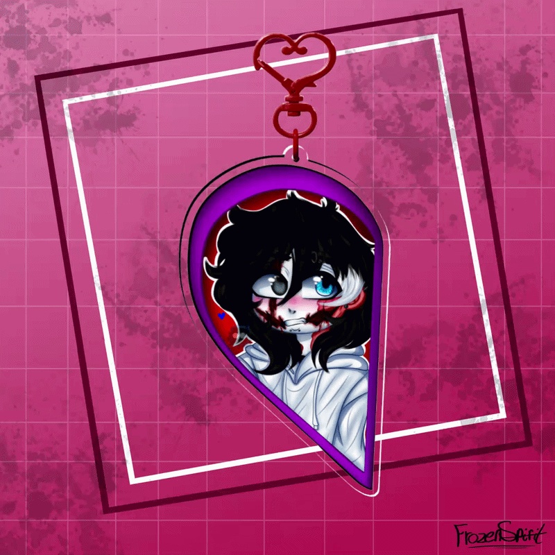 | CREEPYPASTA | Jeff The Killer Heart Keychain
