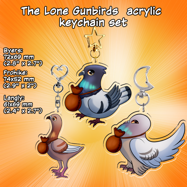The Lone Gunbirds acrylic keychain set