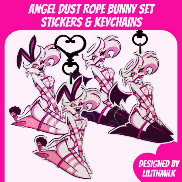 Hazbin Hotel Angel Dust Rope Bunny Set