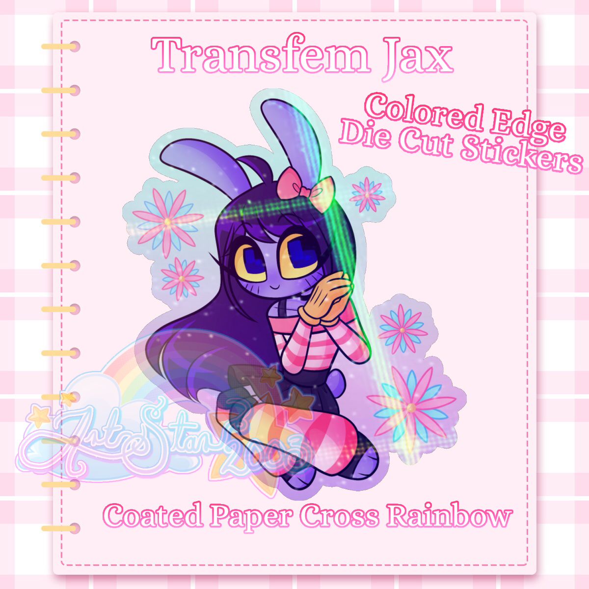 Transfem Jax | Colored Edge Die Cut Stickers