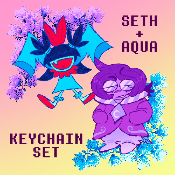 Deltarune Seth+Aqua Keychain Set
