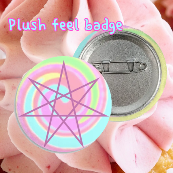 Candyfloss otherkin plush badge