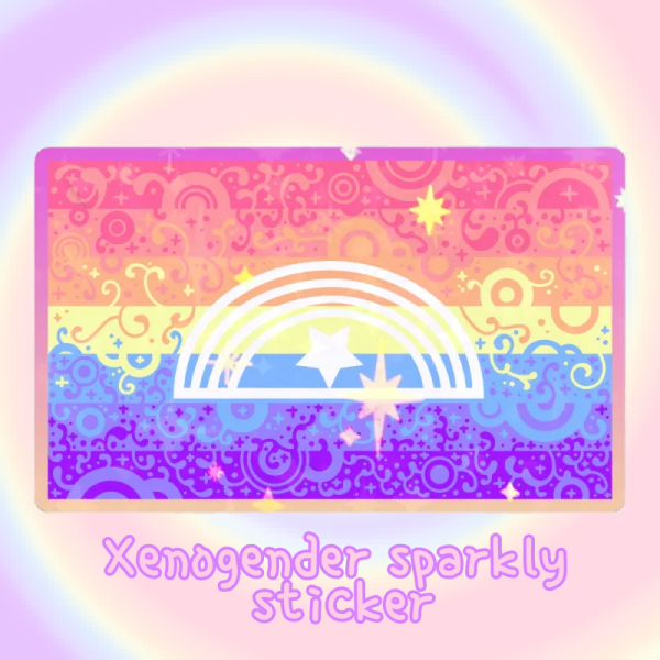 Xenogender sparkly sticker