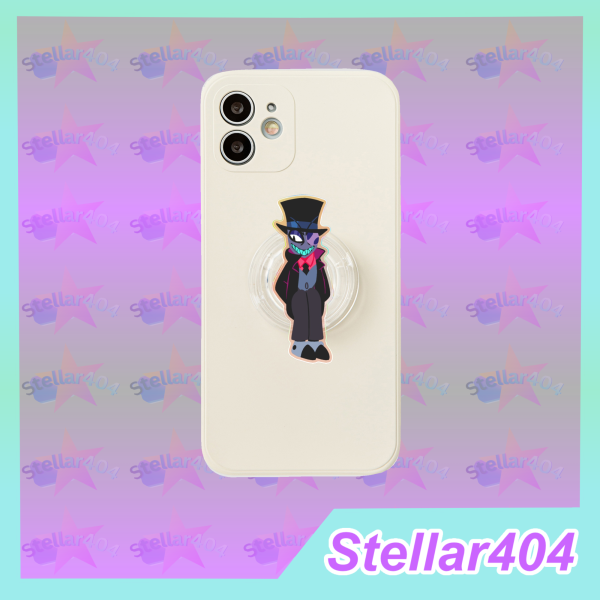 Villainous Black Hat Rainbow Acrylic Removable Phone Grip