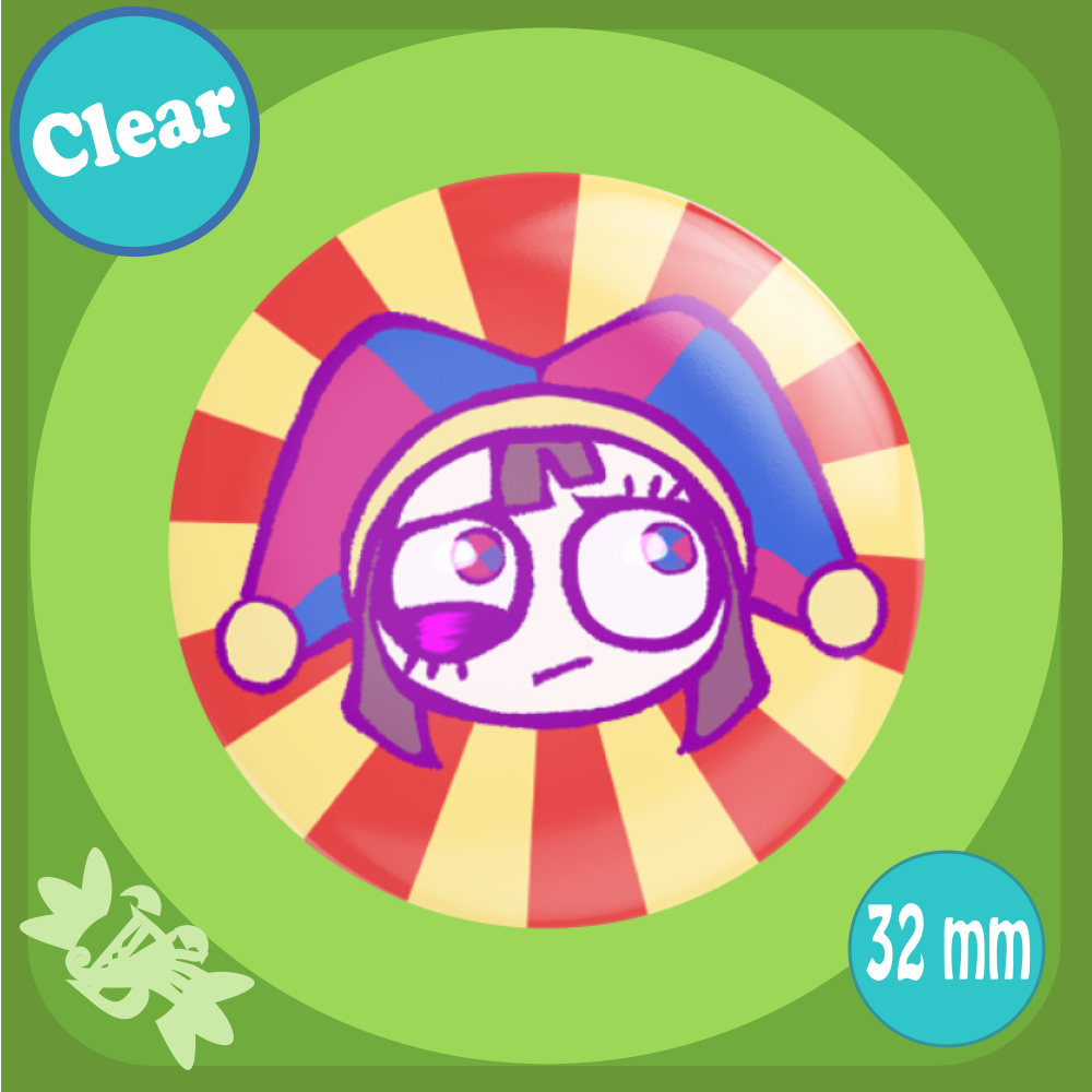 Pomni Chibi - Chapa / Pin 32mm (Clear)