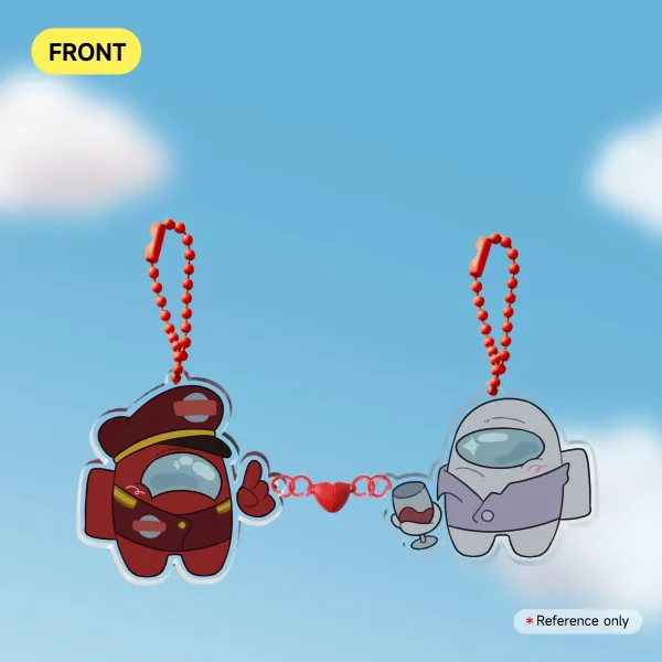 White Red Crewmates - Acrylic Magnet Keychains