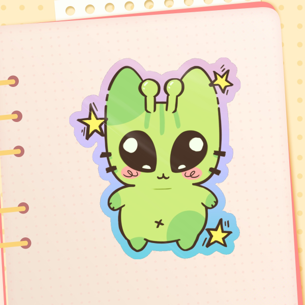Alien Kitty Cat Sticker Gleep Gloorp Gnarp