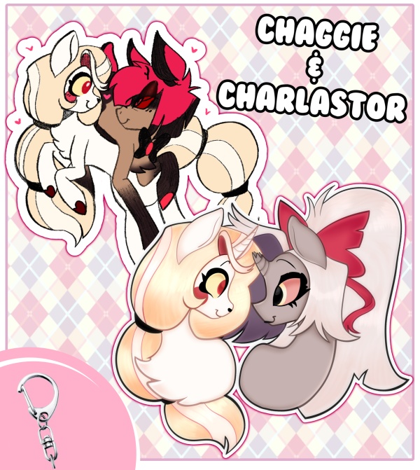 Chaggie & Charlastor Pony keychains