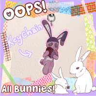 Headache The Bunny (oc) Glitter Acrylic Keychain