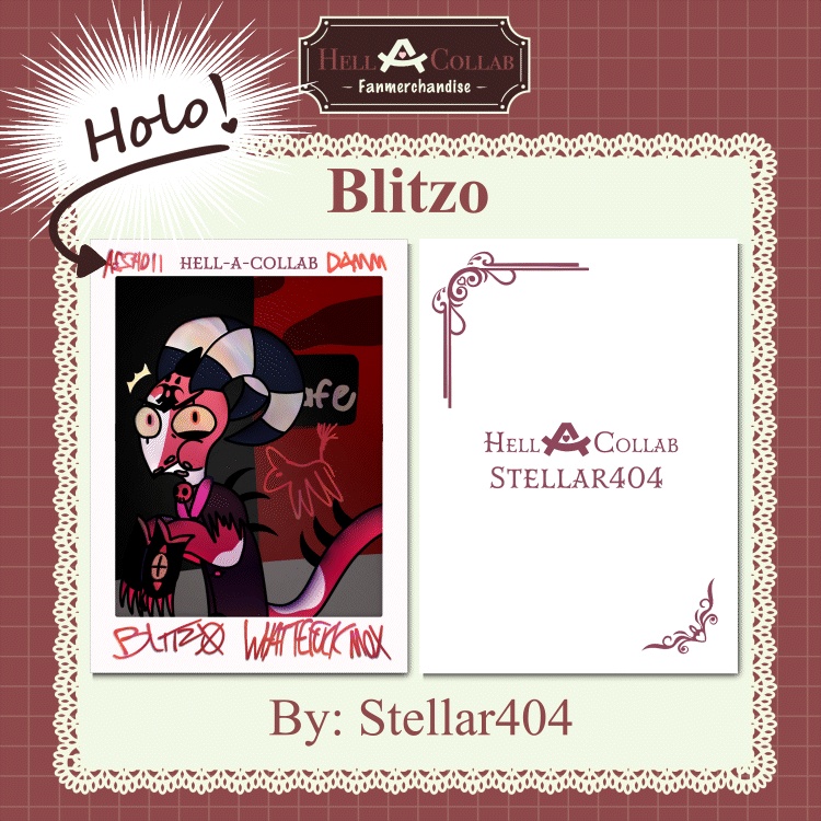 Hellacollab Maid Collab: Blitzø Holographic Fancard