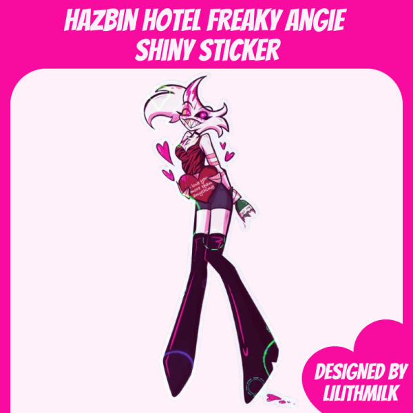 Hazbin Hotel Freaky Angie Angel Dust Shiny Sticker