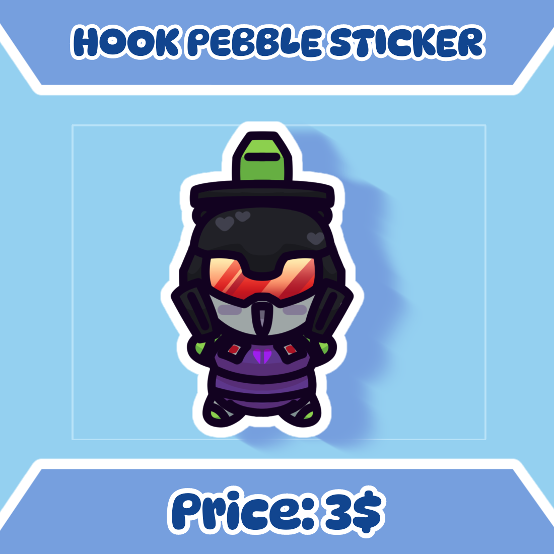 Hook Pebble Sticker