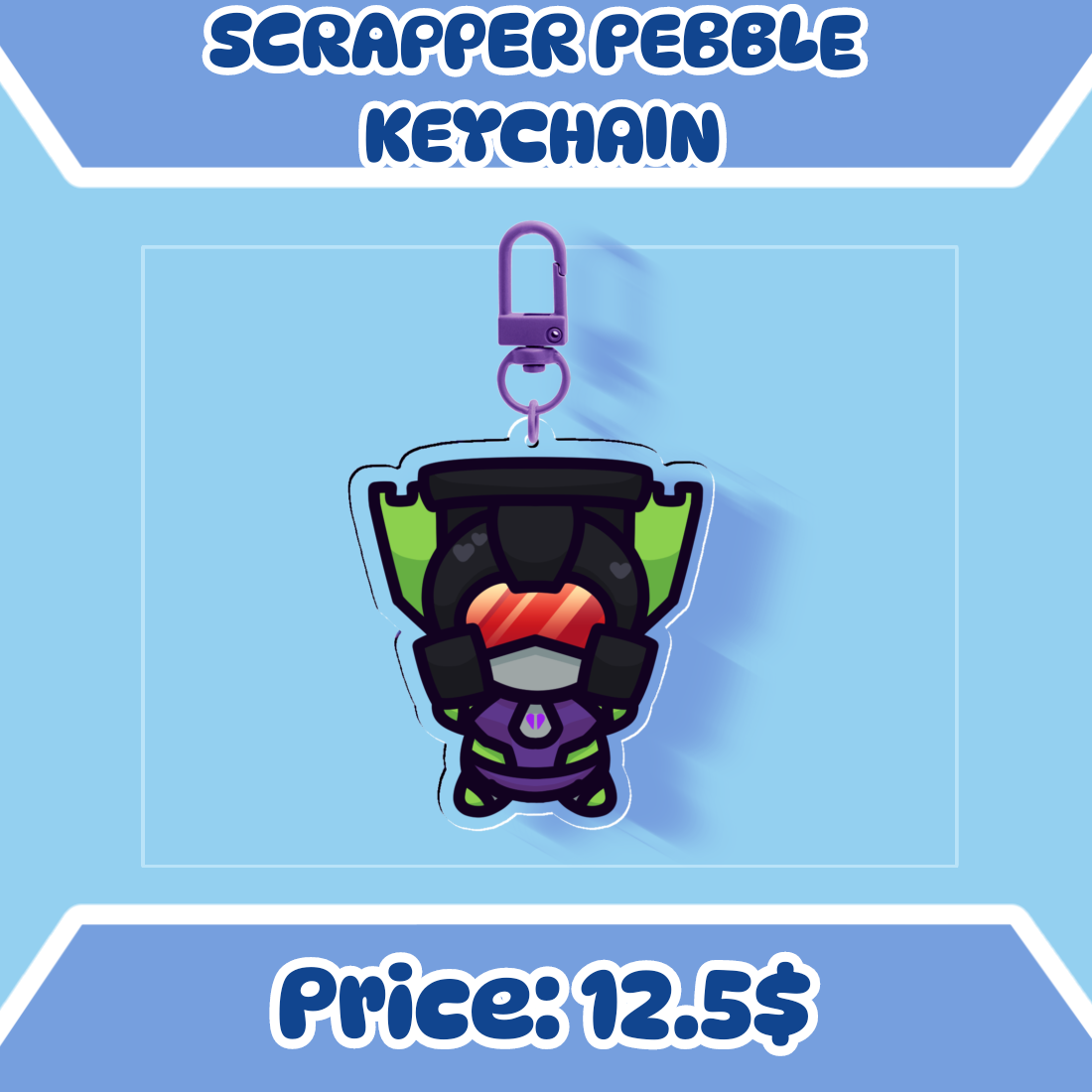 Scrapper Pebble Keychain