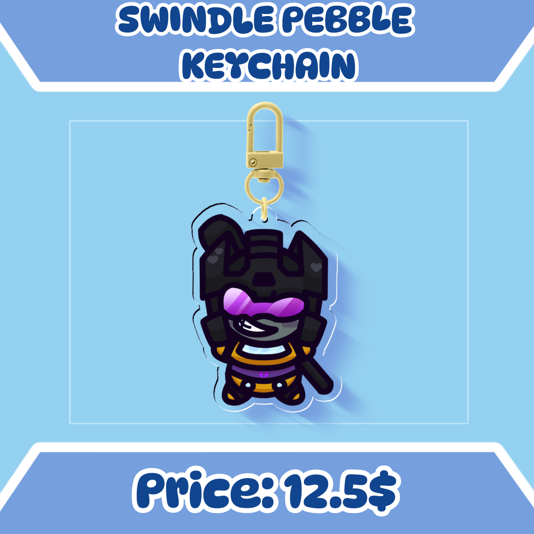 Swindle Pebble Keychain