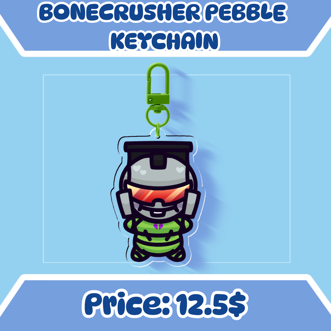 Bonecrusher Pebble Keychain