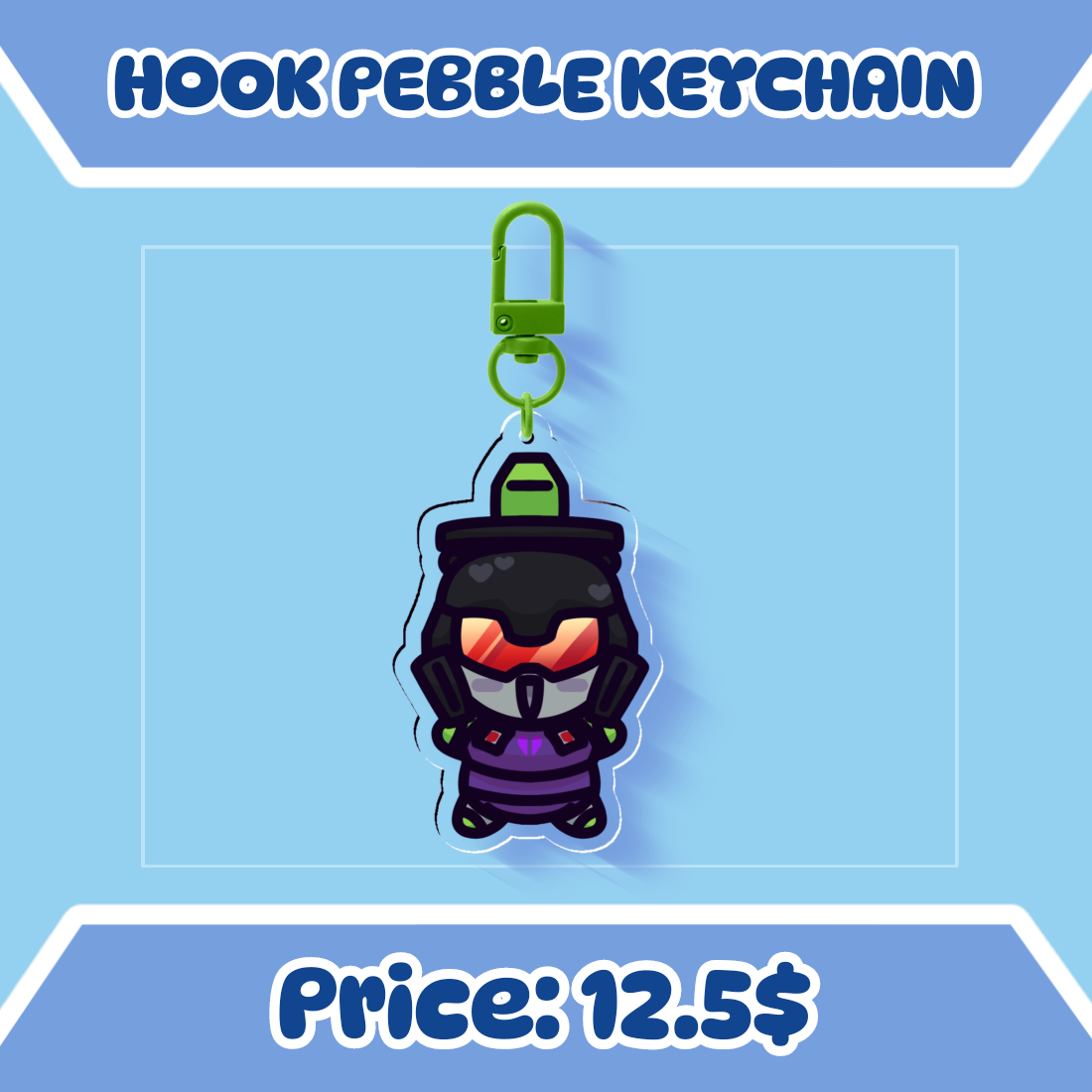 Hook Pebble Keychain