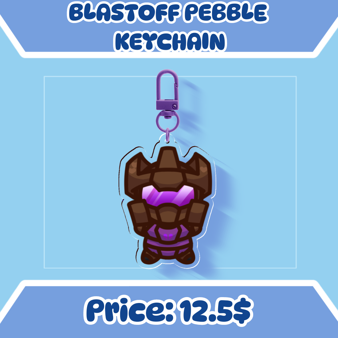 Blastoff Pebble Keychain