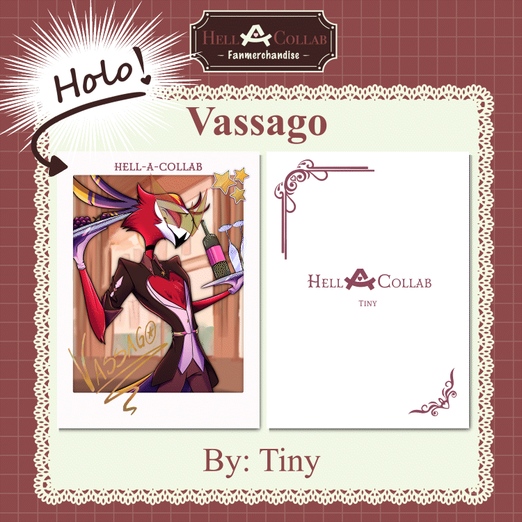 Vassago | Holographic Photocard | Maid Cafe Hella-a-Collab