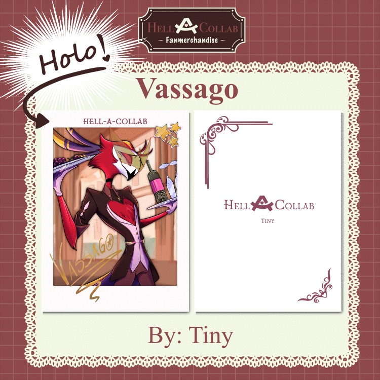Vassago | Holographic Photocard | Maid Cafe Hella-a-Collab