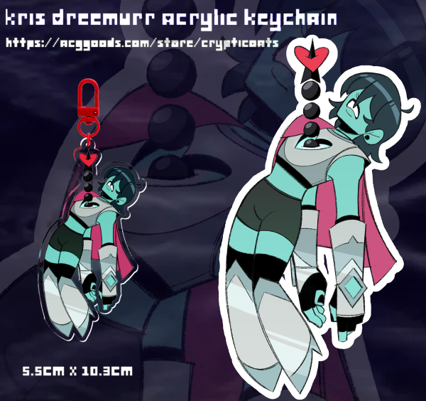 Kris (Deltarune) Tail of Hell piercing the soul clear acrylic keychain