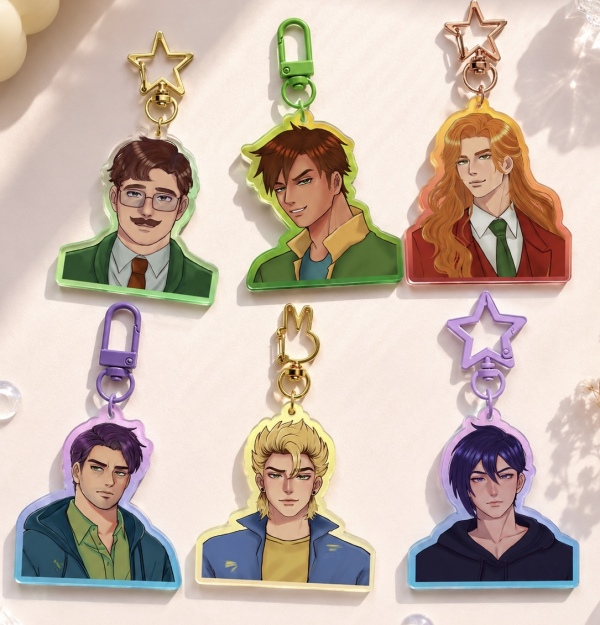 Stardew valley bachelors keychains Set