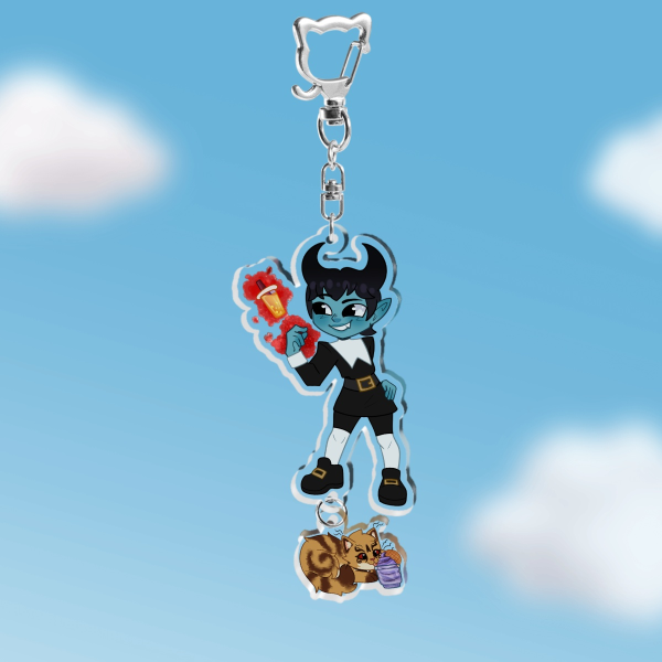 Klarion The Witch Boy & Teekl Boba Acrylic Connection Keychain