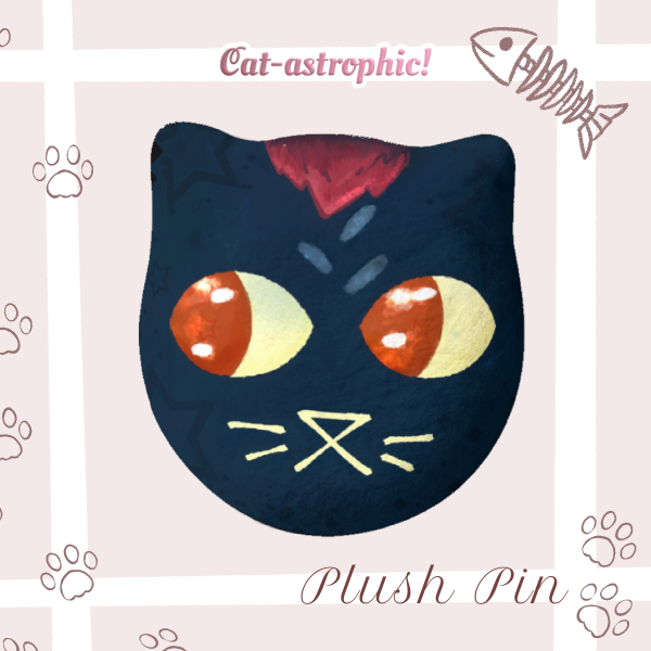 Mae Borowski - Night in the Woofs Plush Pin (Ver.2) | Cat Shapes Plush Badge
