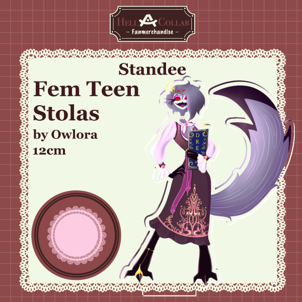 Teenage Fem Stolas || 12 cm Acrylic Standees || Maid Cafe Hell-a-collab