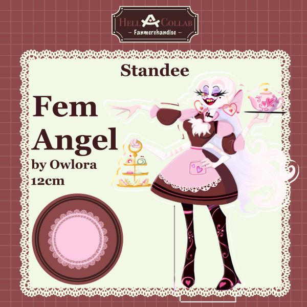 Fem Angeldust || 12cm Acrylic Standee || Hell-a-Collab Maid Cafe