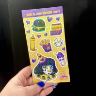 Sad Clown Burger Joint - Deco Holo Sticker Sheet