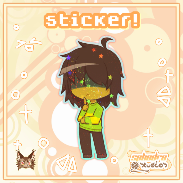 Sticker | Deltarune - Kris Dreemurr (Light World) - 2.5inch, Holographic