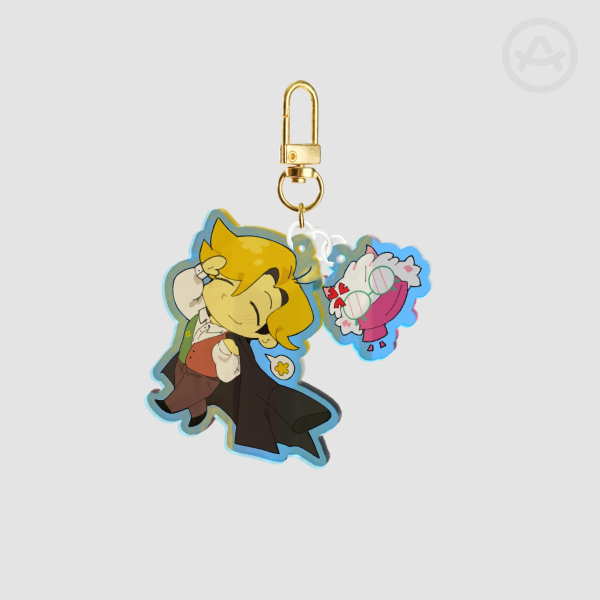 Flowery + Ralsei Deltarune Keychain