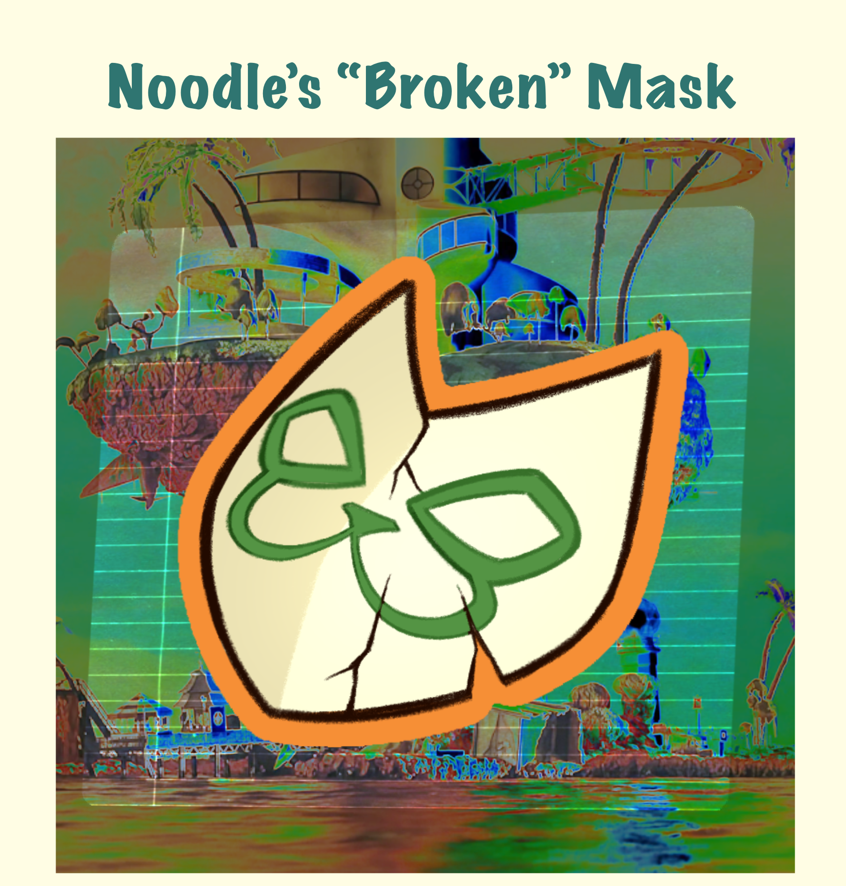 Noodle’s “Broken” Mask (Plastic Beach) Sticker