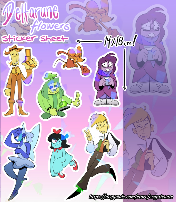 7 Flowers (Deltarune) sticker sheet