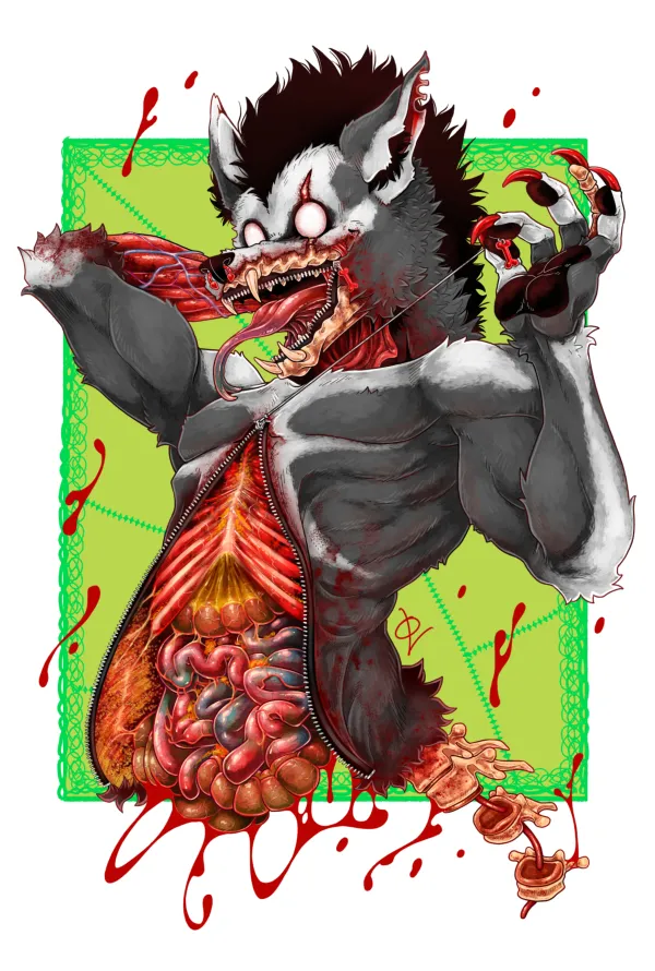 Carcass Fursona OC Photocard