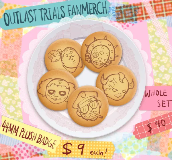 Outlast Trials Prime Asset Biscuit Set (plush badges)