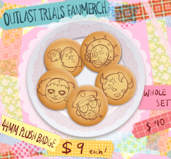 Outlast Trials Prime Asset Biscuit Set (plush badges)