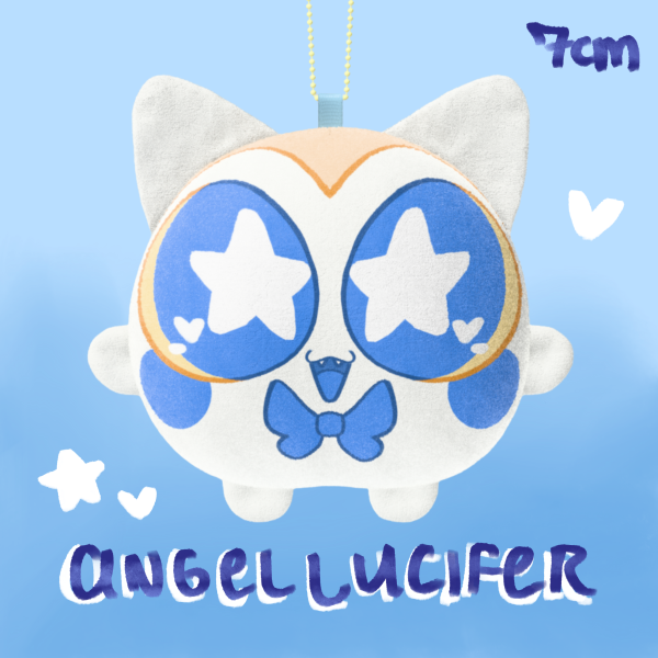 Angel Lucifer Mochi Cat Plush Keychain