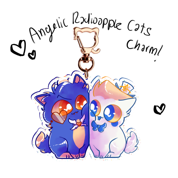 Angelic Radioapple Cats Glitter Charm