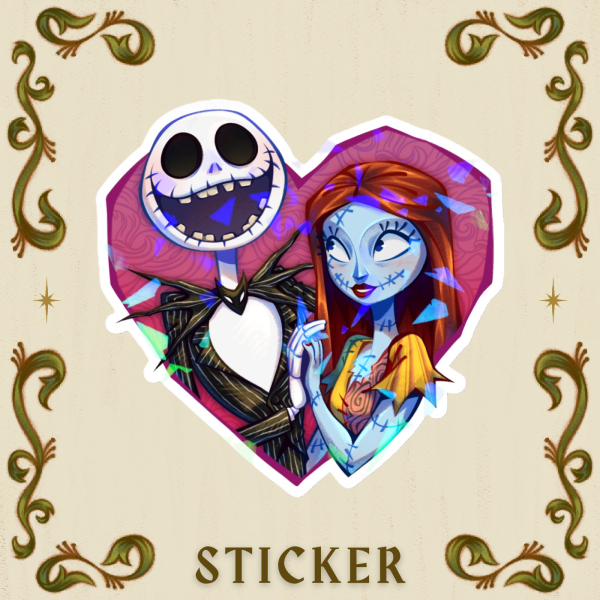 TNBC - Jack and Sally Holo Sticker