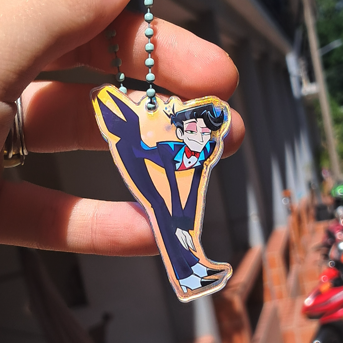 Human Vincent falling Rainbow Acrylic Keychains