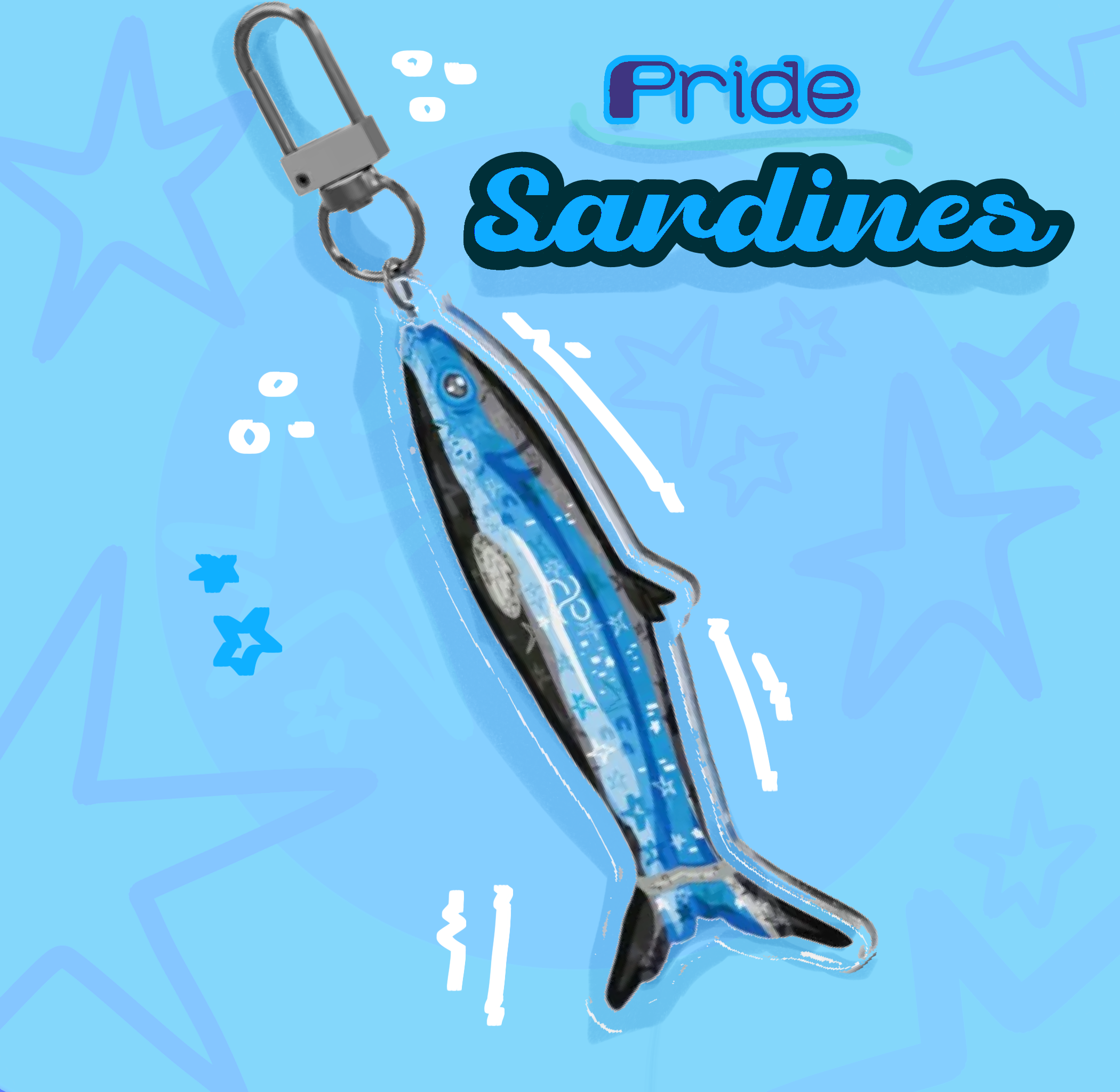 Pride Sardines - Social Anxiety Pride Flag  Clear Acrylic Keychains