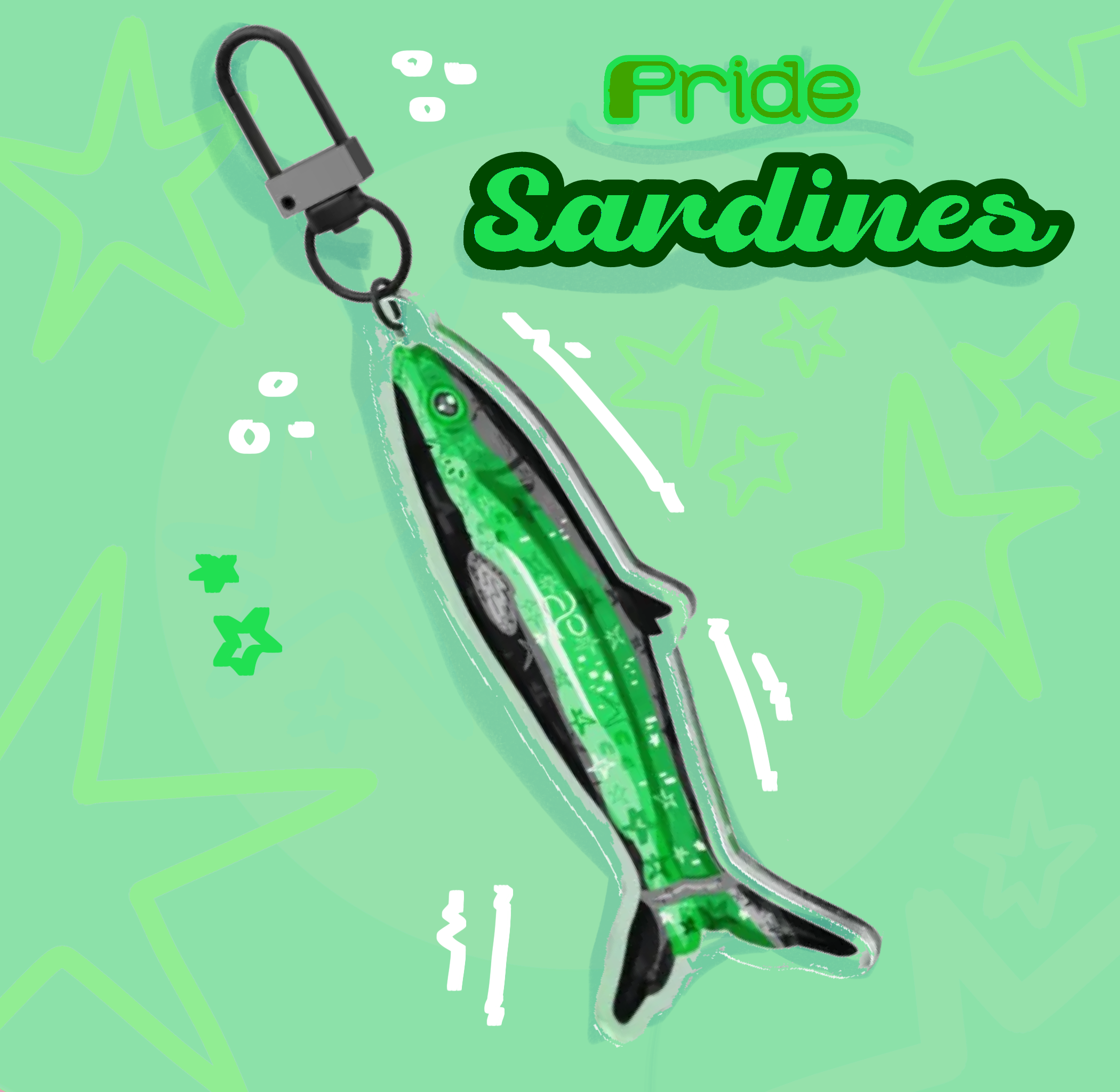 Pride Sardines -  General Anxiety Pride Flag l Clear Acrylic Keychains