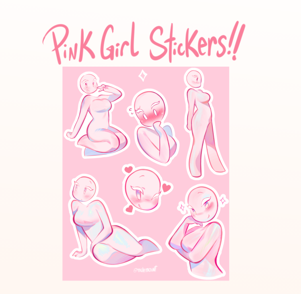 PINK GIRL STICKER SET