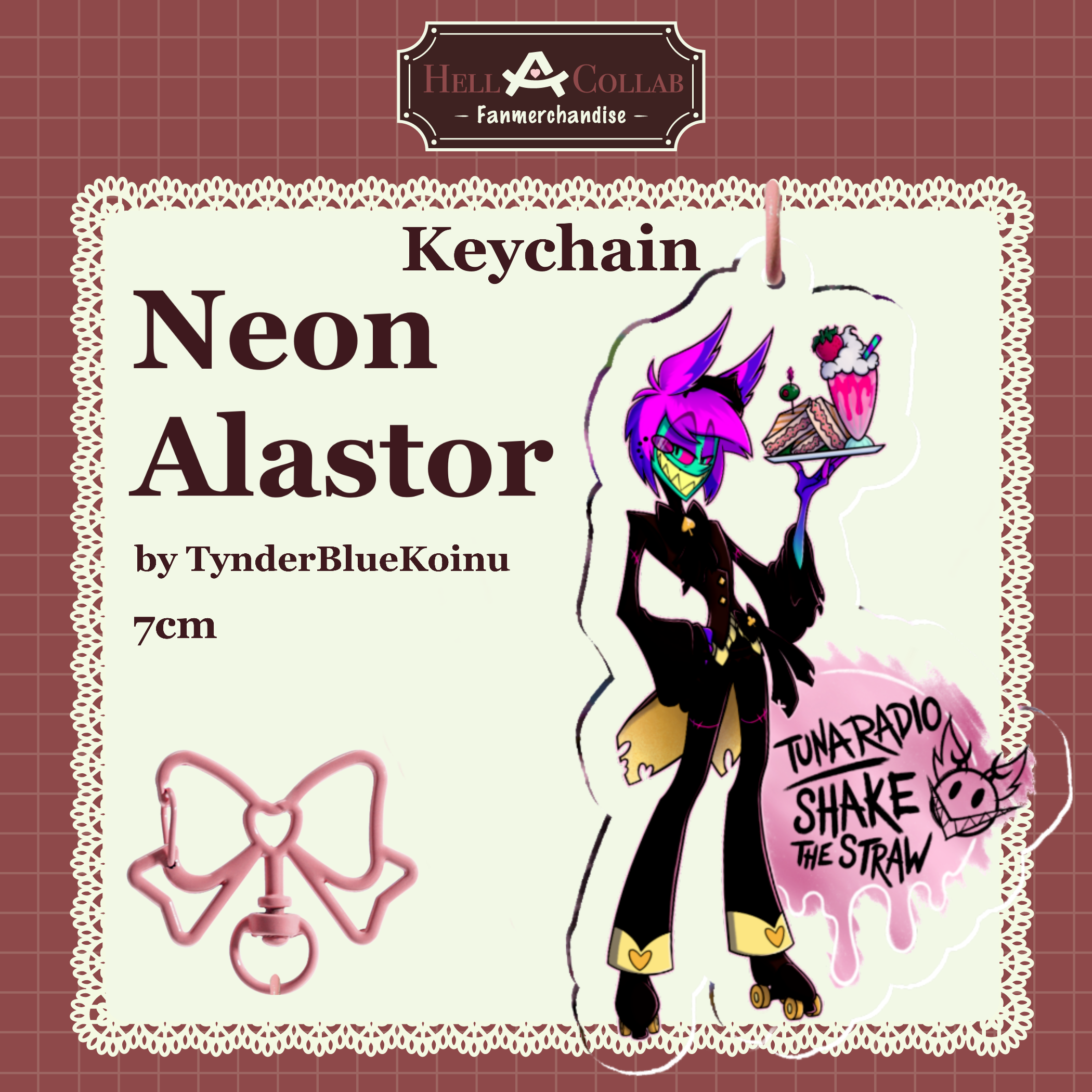 Neon Alastor • Keychain • Maid Cafe Hell-A-Collab