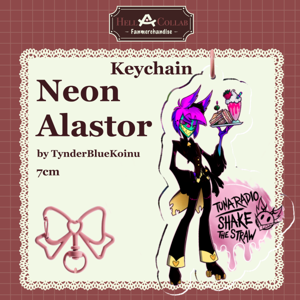 Neon Alastor • Keychain • Maid Cafe Hell-A-Collab