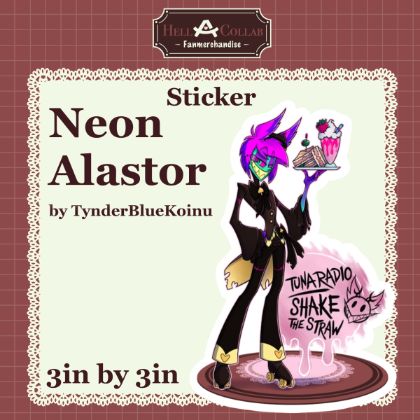 Neon Alastor • Sticker • Maid Cafe Hell-A-Collab