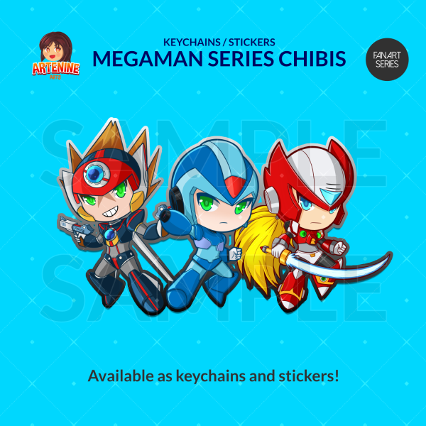 Fanart Series - Megaman X Series Vol.1 Keychains Set