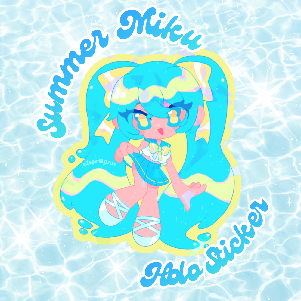 Summer Miku Die Cut Sticker