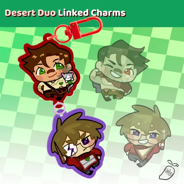 Desert Duo Linked Acrylic Charms